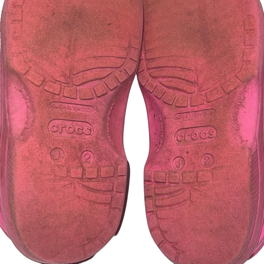 Crocs Hot Pink Kids J2 - Used - Wear On‎ Heels